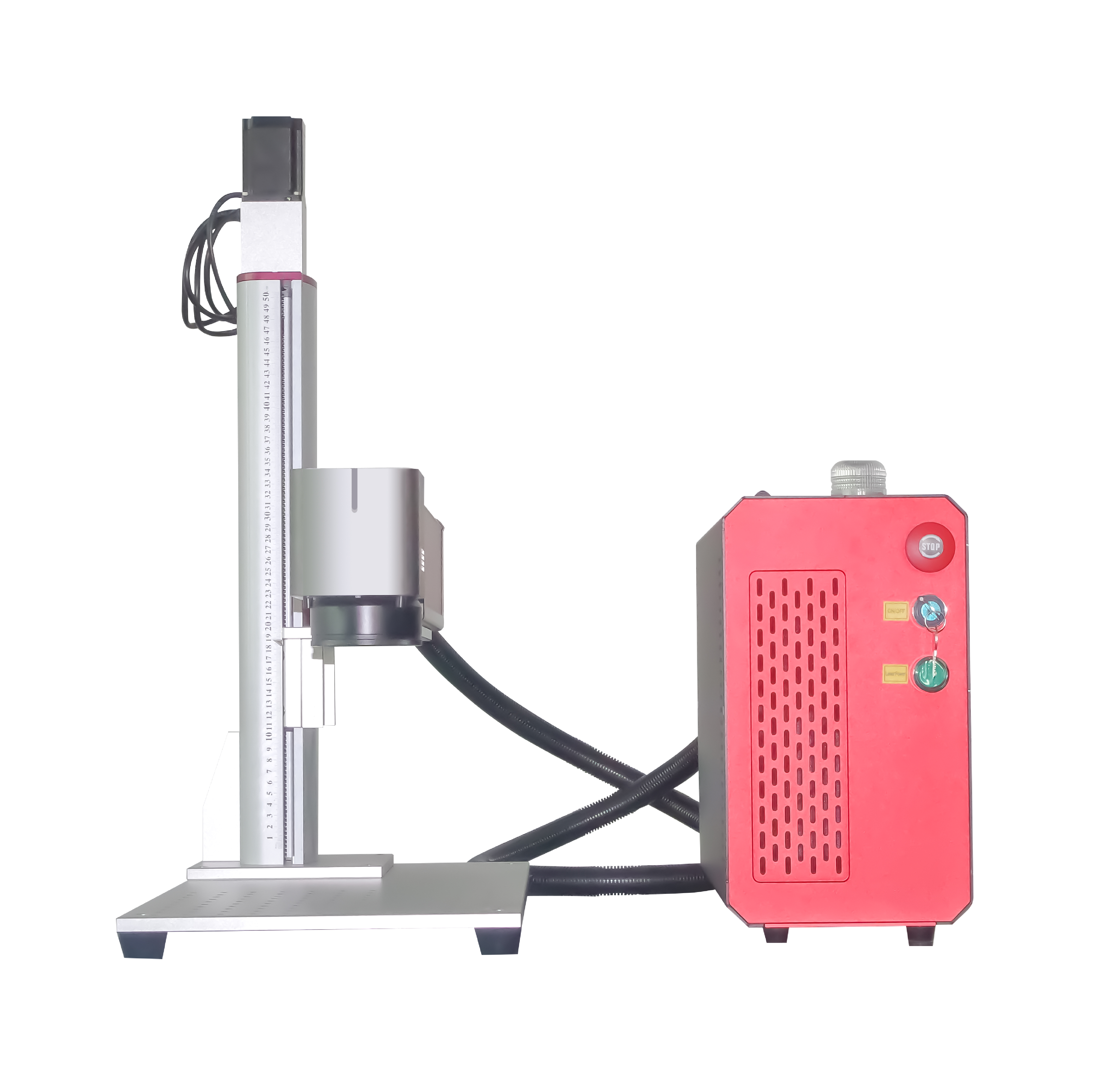 Good Price 20W 30W RAYCUS JPT Mopa Fiber Laser Marking Machine Metal Plastic Marker Engraver with Motorized Z Axis Controller